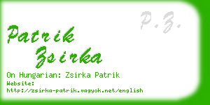 patrik zsirka business card